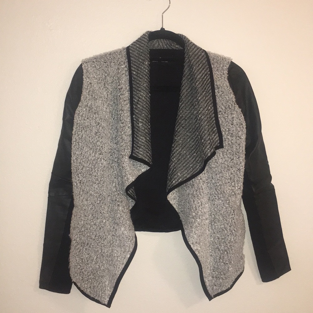 Faux Leather and Wool Jacket